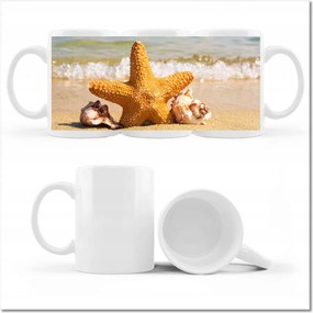 Fotó bögre Tengeri csillag és kagylók