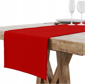 Asztali Futó Abrosz Matt, Sima 40X180 CM, 2 Cm-es Szélhajtással Szegve, Piros
