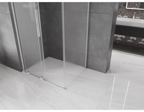 Mexen Velar L, zuhany sarok tolóajtóval 90 x 75 cm, 8 mm matt üveg, króm, 871-090-075-33-01