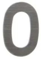 Rozsdamentes acél szám 2D kivitelben, magassága 75 mm, „0” jel
