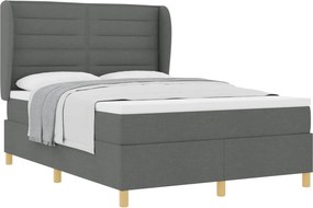 vidaXL Boxspring ágy matraccal Sötétszürke 90x190 cm Szövet szövet