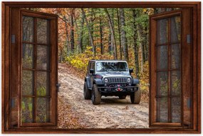 Poszterek 90x60 Jeep Wrangler az erdőben