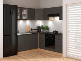 Sarokkonyha Junona Line 240 + 200 cm (bernstein tölgy + grafit). 1118347