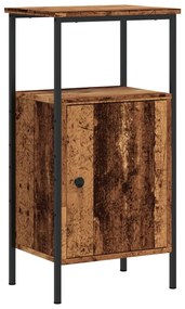 2 db antik fa színű szerelt fa éjjeliszekrény 41 x 31 x 80 cm