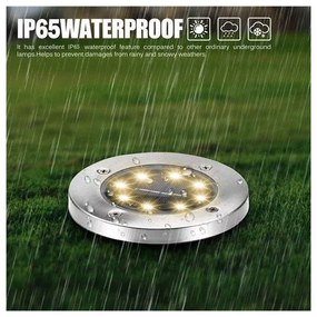 Napelemes kerti LED lámpák - 8 LED - hideg fehér - 4 db