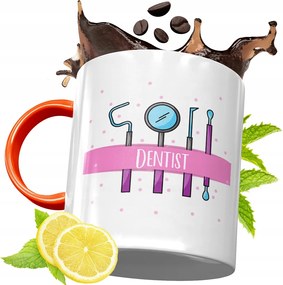 Narancssárga Bögre Fogorvosnak Ajándék fényképes nyomattal