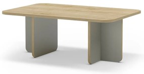 Világoszöld-natúr színű dohányzóasztal tölgyfa dekoros asztallappal 56x100 cm Hillary – Marckeric