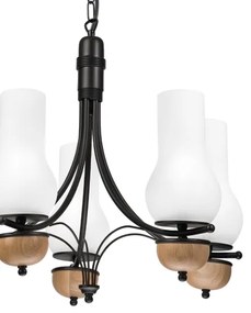 Brilagi - LED Csillár láncon COTTAGE 5xE14/40W/230V bükkfa/fehér