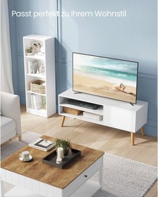 TV-állvány, 120 cm széles TV-szekrény, fehér