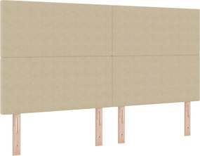 vidaXL LED ágytámla LED -es lámpákkal Szürke zöld 180 cm Poliészter