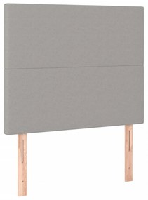 világosszürke szövet rugós és LED-es ágy matraccal 100x200 cm