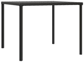 2 részes fekete polyrattan kerti étkezőgarnitúra párnával