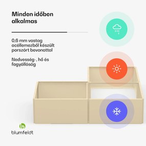 Versagrow magaságyás 8 modullal, egyedi forma, 1 mm vastagság, rozsdamentes acél