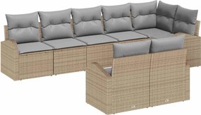 vidaXL Kerti Kanapé Szett 8 pcs polirattan