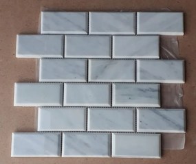 Mozaik Bianco Carrara Tégla fehér márvány