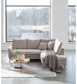 Bézs kinyitható sarokkanapé (jobb oldali) Charming Charlie – Miuform