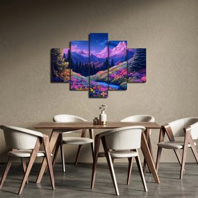 Kép - Lila táj teljes holdfénynél (150x105 cm)