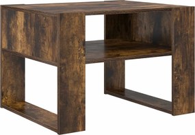 vidaXL Dohányzóasztal tárolóval Füstölt tölgy 66 x 53 x 45 cm Faanyag