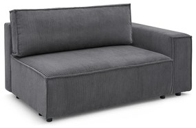 Sötétszürke kordbársony kanapé modul (jobb oldali) Nihad modular – Bobochic Paris