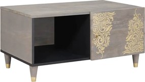 vidaXL Dohányzóasztal Szürke 80 x 50 x 40 cm Tömör Mangófát