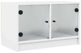 fehér TV-szekrény üvegajtókkal 68x37x42 cm