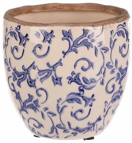 Kerámia virágcserép burkolat retro stílusban,átmérő 15 cm x 14 cm