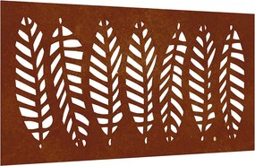vidaXL levélmintás corten acél kerti faldísz 105 x 55 cm