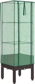 vidaXL rattan megjelenésű magaságyás melegháztakaróval 40x40x140 cm