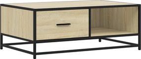 vidaXL sonoma tölgy szerelt fa és fém dohányzóasztal 90 x 57 x 35 cm