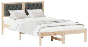 Ágykeret fejtámlával Sötétszürke 135 x 190 cm szövet