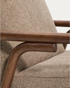 Szürkésbarna zsenília fotel Sylo – Kave Home