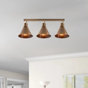 Berceste N-678 vintage barna fém függőlámpa, 72 x 20 cm, 3 izzós