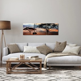 Kép - Serengeti Nemzeti Park, Tanzánia, Afrika (órával) (90x30 cm)