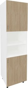 Benita 2 ajtós Magas konyhaszekrény Természetes fa-Fehér 60x57x210 cm N