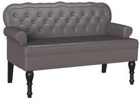 vidaXL Chesterfield Pad Szürke 119.5 x 64.5 x 75 cm Műbőr