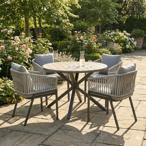 Kerti asztal 110x110 cm, alumínium, polywood, szürke, AZT-S1430 GREY
