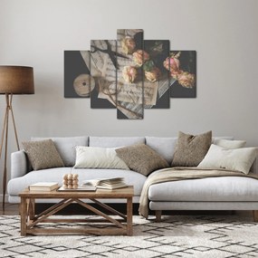 A zenei jegyzetek és a rózsák képe (150x105 cm)