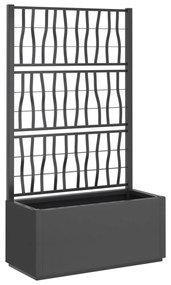 sötétszürke PP rácsos kerti ültetőláda 80 x 36 x 140 cm