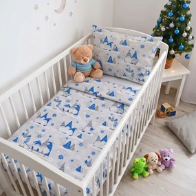 Karácsonyi ágynemű Buddy blue EMI, Gyerekgarnitúra 90x130 + 45x65