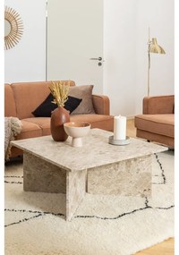 Bézs márvány dohányzóasztal 90x90 cm Vega – Actona