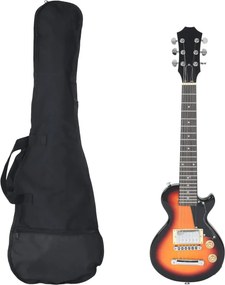 vidaXL barna-fekete elektromos gitár gyerekeknek tokkal 3/4 30"