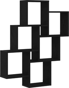 vidaXL Falpolc polcokkal Fekete tölgy 78 x 15 x 93 cm Faanyag