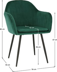 Dizájnos fotel, smaragd Velvet anyag, ZIRKON