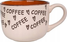 Kávés bögre tea Nagy 530 ml Coffee bézs porcelán