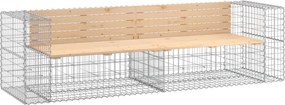 vidaXL tömör fenyőfa gabion kerti pad 244x71x65,5 cm