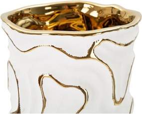 Fehér-aranyszínű kerámia váza (magasság 25 cm) Adore – Mauro Ferretti