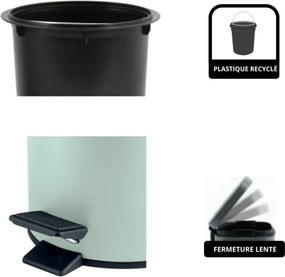 Mentazöld acél pedálos szemetes 3 l Adelar – Spirella