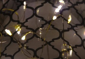 Díszlámpás készlet fehér üveg microLED láng nélkül