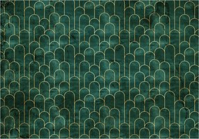 Flizelin fotótapéta Arany ívek zöld alapon elegancia 416x290 +ragasztó