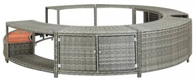 szürke polyrattan jakuzzi-keret